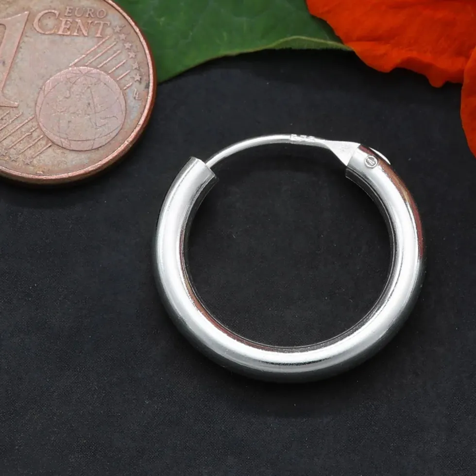 Creole glatt 925 Silber 20mm 3mm
