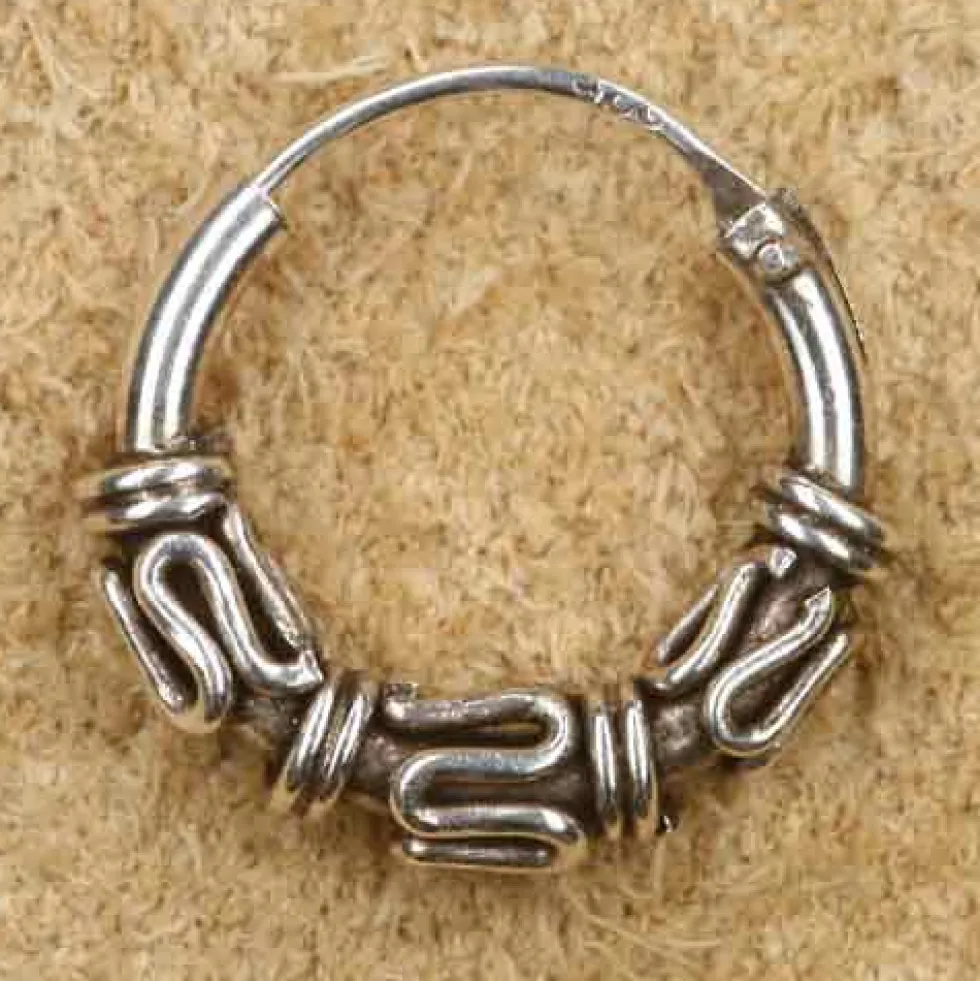 Creole 12mm 1,5mm Bali 925 Sterlingsilber