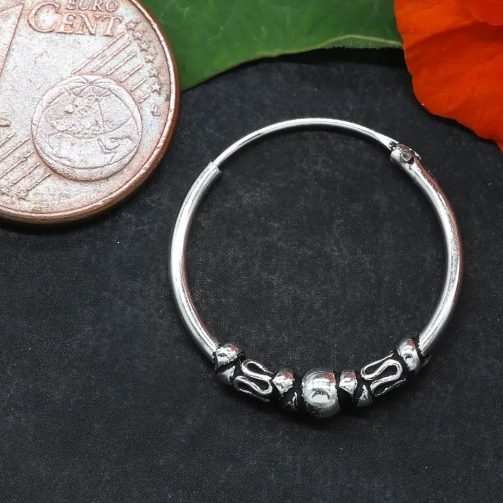 Creole 18mm / 1,2mm Kugel 925 Silberschmuck