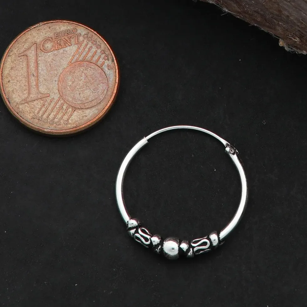 Creole 18mm / 1,2mm Kugel 925 Silberschmuck