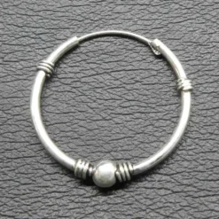 Creole 25mm / 1,5mm mit Kugel Ohrschmuck 925 Silber Stück