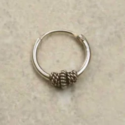 Creole 10mm 1.2mm mit Kugel 925 Silber Ohrschmuck