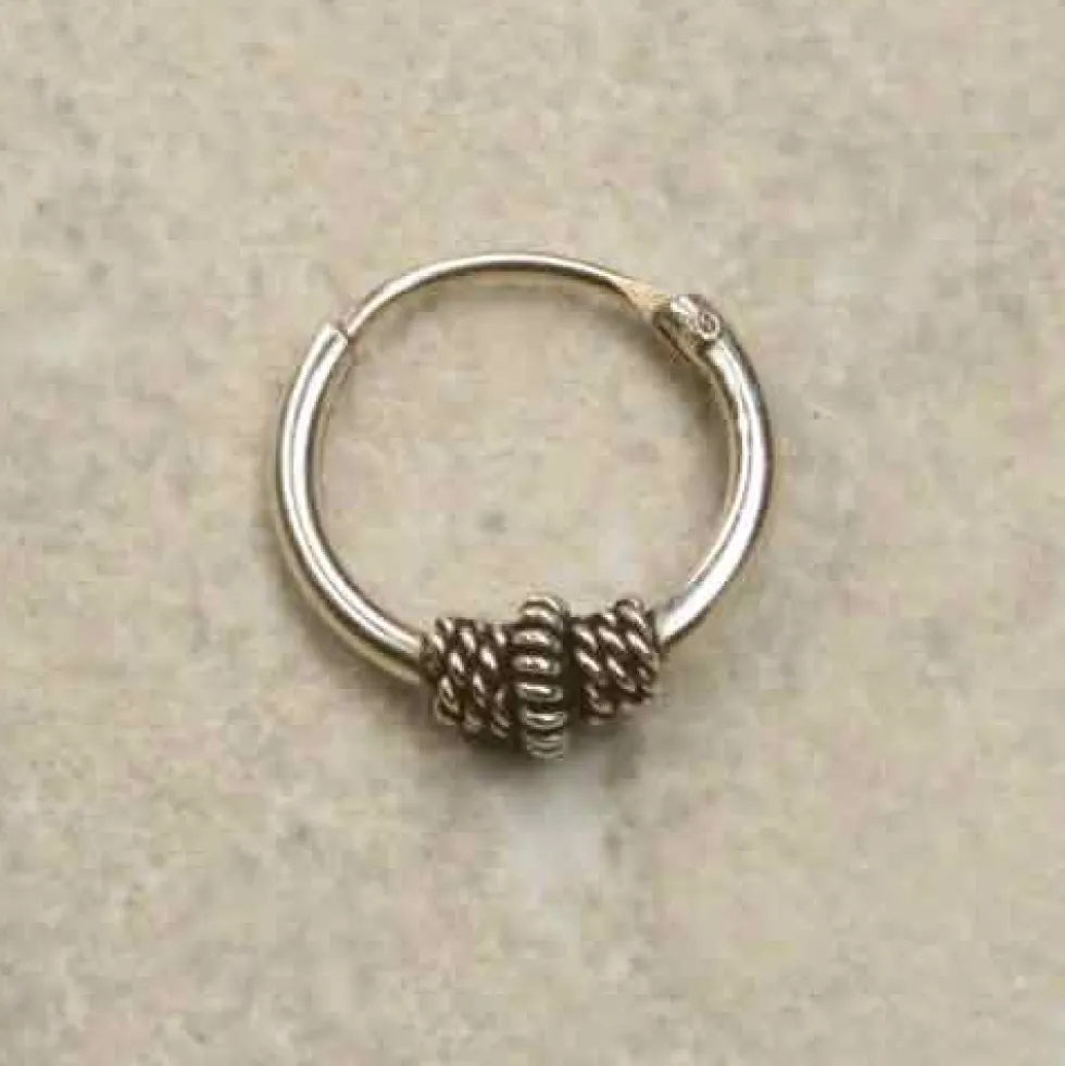 Creole 10mm 1.2mm mit Kugel 925 Silber Ohrschmuck