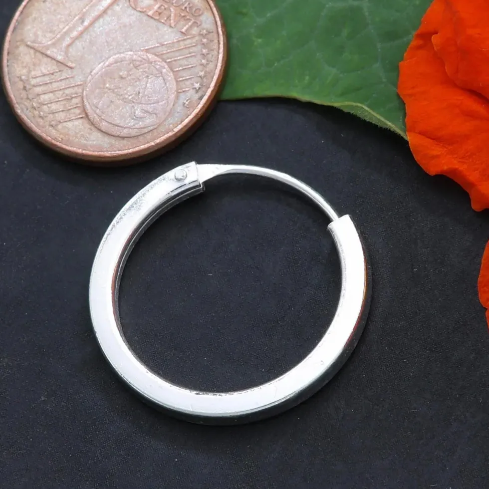 Creole 20mm / 2mm schlicht eckig 925 Silberschmuck