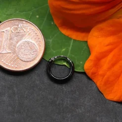 Creole 8mm 1,2mm schwarz 925 Silber