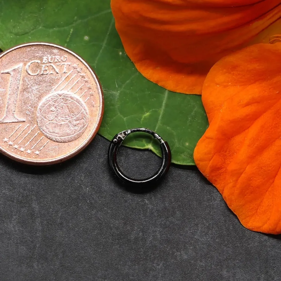 Creole 8mm 1,2mm schwarz 925 Silber