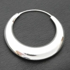 Creole Mond Ø 32 mm 925 Silber Ohrringe konisch