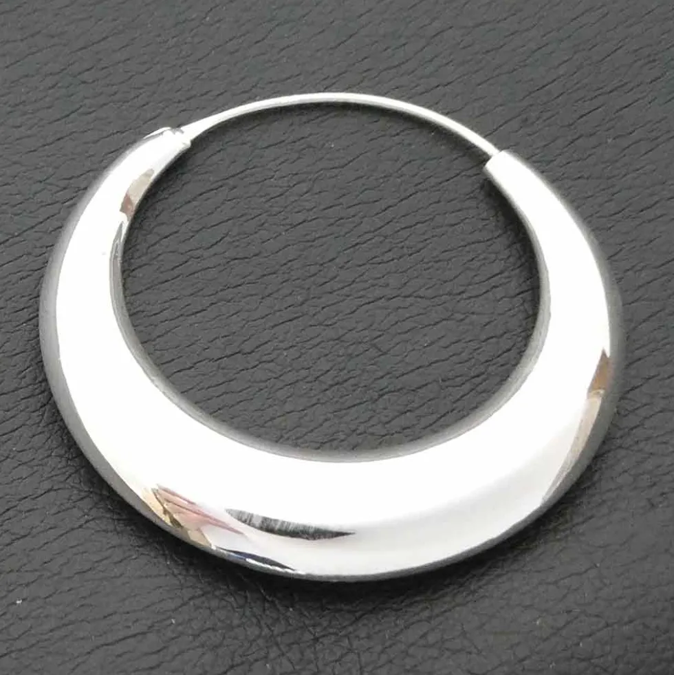 Creole Mond Ø 32 mm 925 Silber Ohrringe konisch