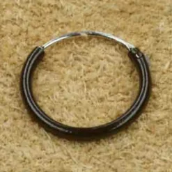 Creole schwarze 925 Silber 12 mm 1,2mm