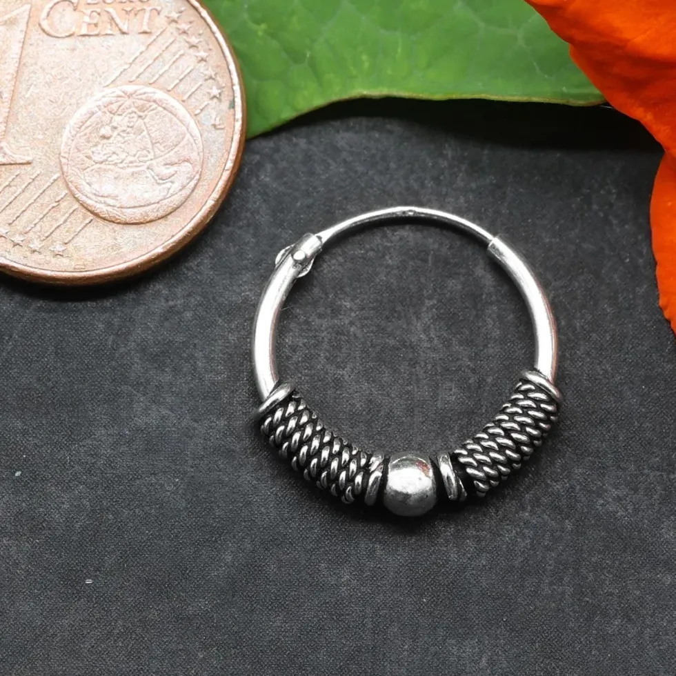 Creole 925 Silber 14mm 1,2mm Kugel