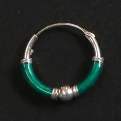 Creole 925 Silber Ohrring grün 12mm 2mm