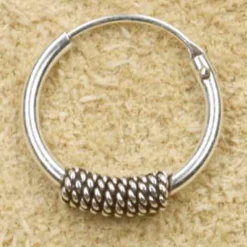 Creole 925 Silber Ohrring Schmuck verziert 12mm 1,2mm