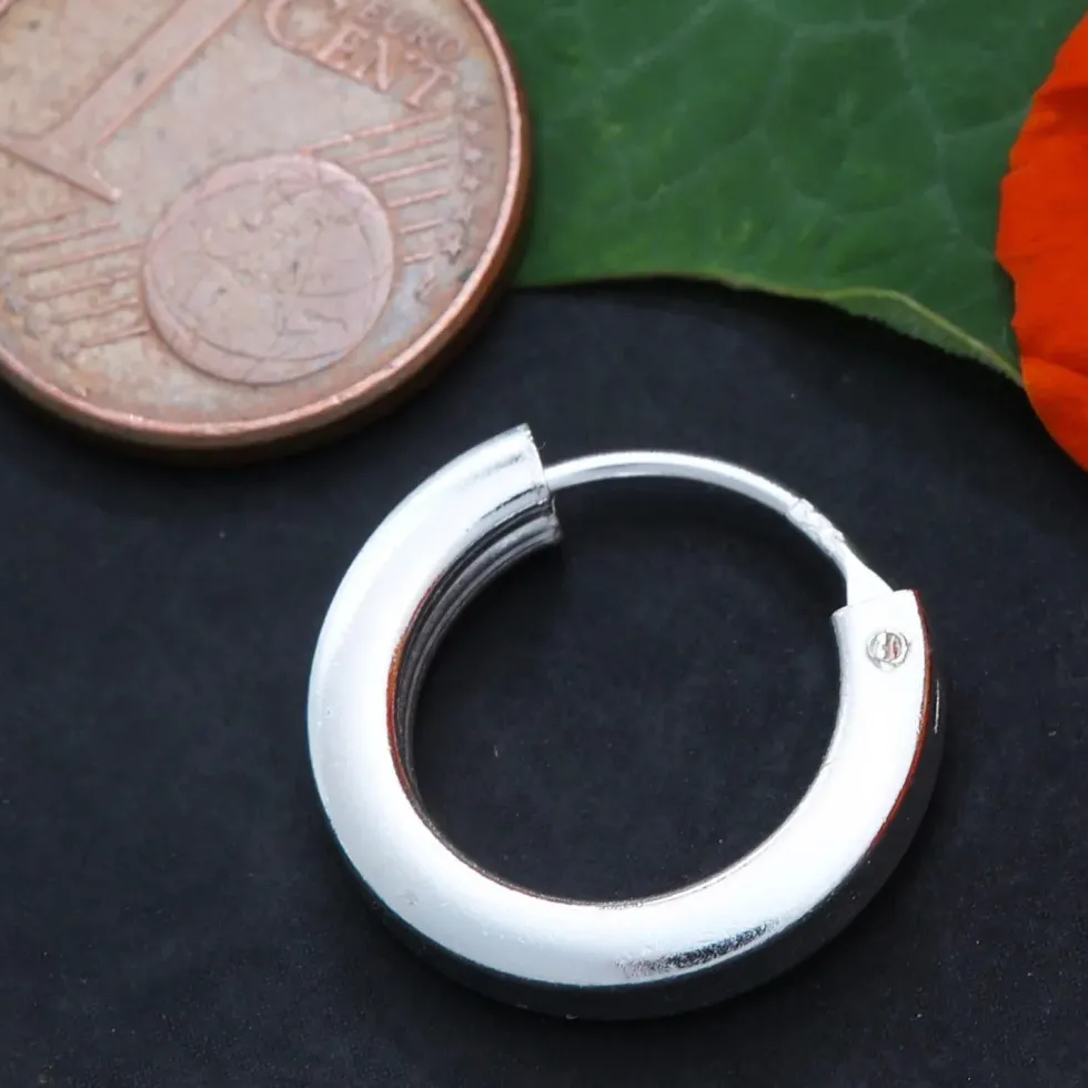 Creole 925 Silber schlicht eckig 16 mm 3mm