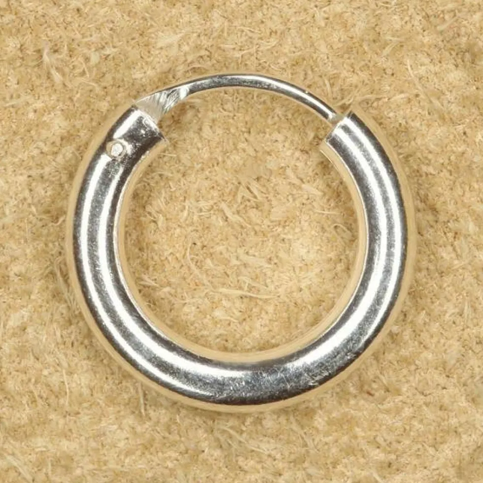 Creole 925 Silber schlicht rundes Profil 12 mm 2mm