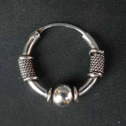 Creole Silber verziert mit Kugel 18 mm 2mm 925 Silber