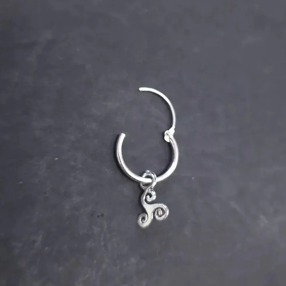 Creole Triskele 12mm Durchmesser 925 Silber Ohrring