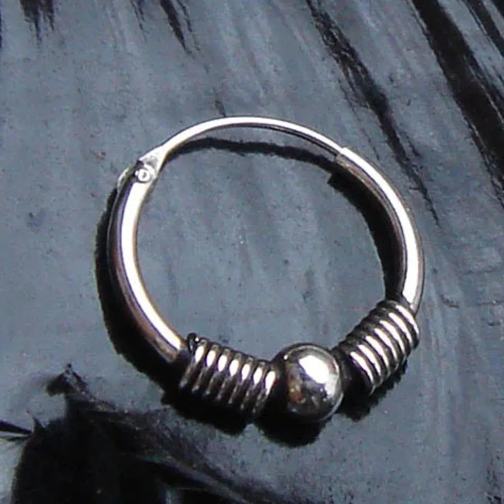 Creole verziert 16 mm / 2mm 925 Sterlingsilber
