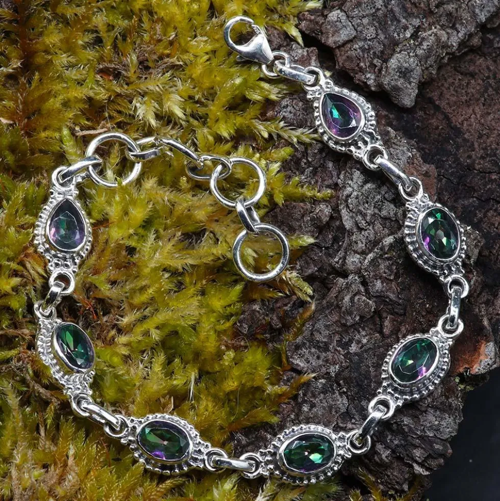 Damen Magic Quarz Armband Edelstein Damen Armschmuck 925 Silber