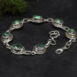 Damen Mystik Quartz Armband Edelstein Damen Armschmuck 925 Silber