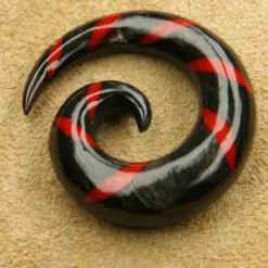 Dehnungsspirale Ohrpiercing Horn rot 2 -14mm