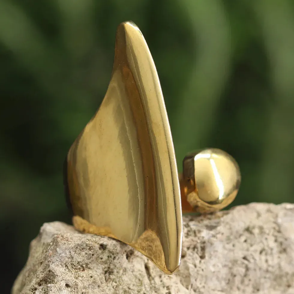 Designer Ring größenverstellbar Messing Damen Schmuck