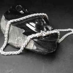 Dicke Weizenkette mit Drehverschluss 925er Silberkette