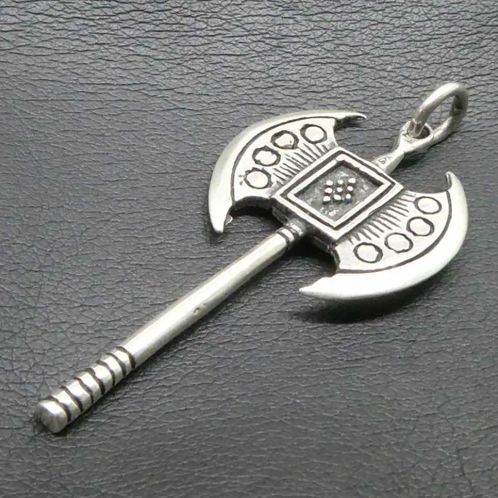 Doppelaxt Schmuck Anhänger aus Silber 925