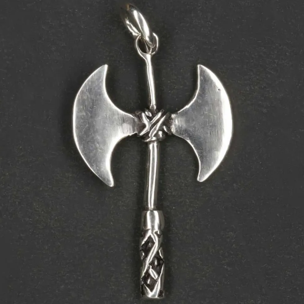 Doppelaxt Schmuck Kettenanhänger 925 Silber