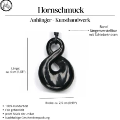 Double Maori Hornschmuck Anhänger 4cm Kette