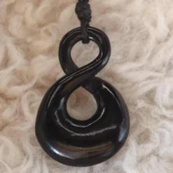 Double Maori Hornschmuck Anhänger 4cm Kette