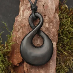 Double Maori Hornschmuck Anhänger 4cm Kette