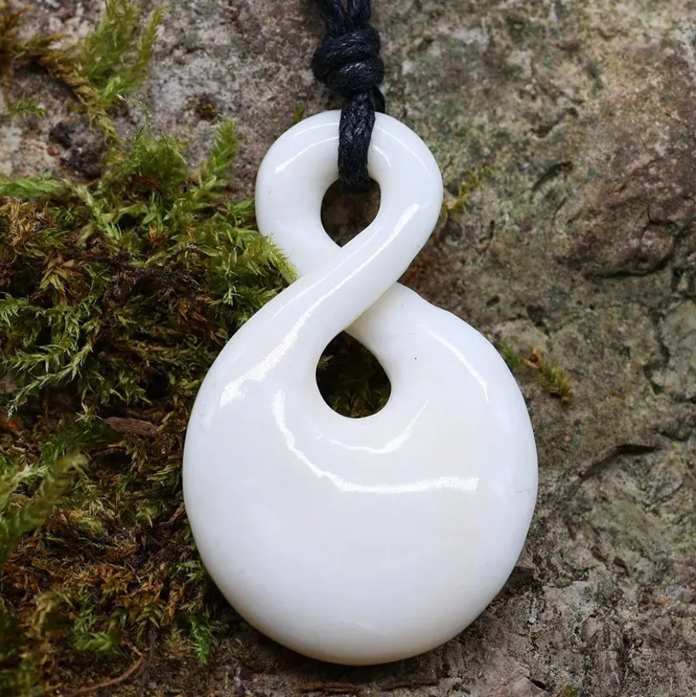 Double Maori Schmuck 4cm aus Knochen Kette