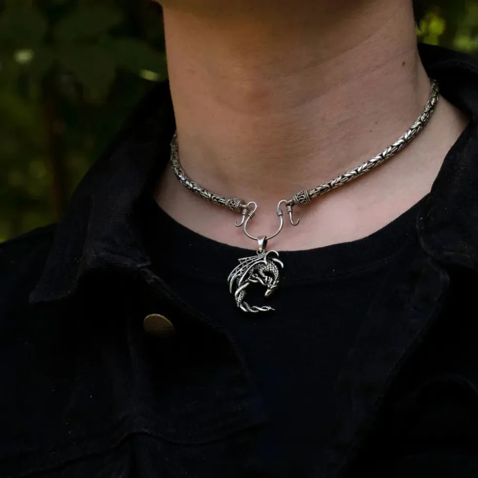 Drache ausgefallen Schmuck Kettenanhänger Silber 925