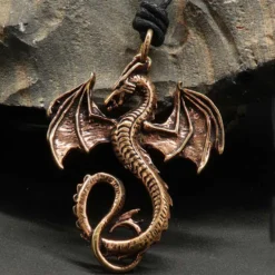 Drache Bronze Anhänger Schmuck Kette Silberdrache