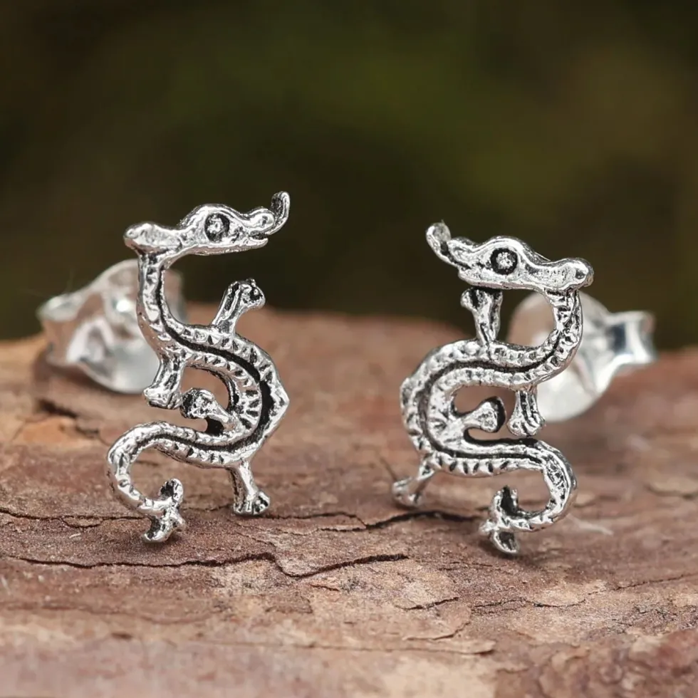 Drache keltischer Ohrstecker 925 Silber Ohrschmuck