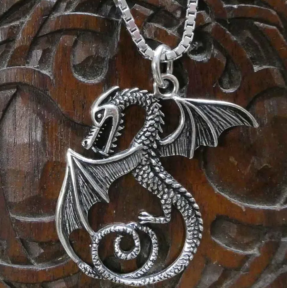 Drache mystisch Silberschmuck Anhänger 925 Silber