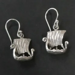 Drachenboot Ohrhänger 925 Sterlingsilber Wikinger (Paar)