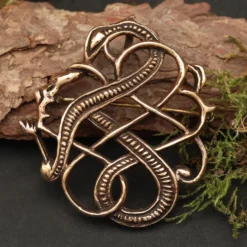 Drachen Brosche Bronze Gewandnadel Schmuck Mittelalter