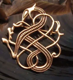 Drachen Brosche Bronze Gewandnadel Schmuck Mittelalter