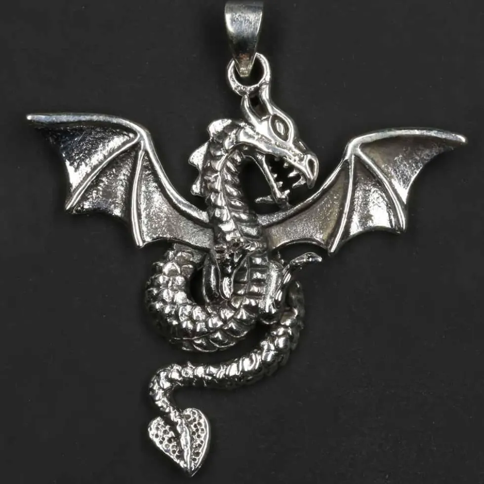 Drachen Kettenanhänger Silber Schmuck Anhänger 925er Silber