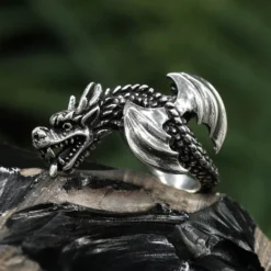 Drachen Ring Gothic Schmuck 925 Silber