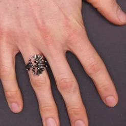 Drachen Ring Schmuck Silber kämpfende Drachen 925 Silber