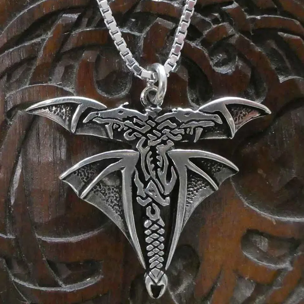 Drachen Schmuck Anhänger keltisch aus Silber 925/000