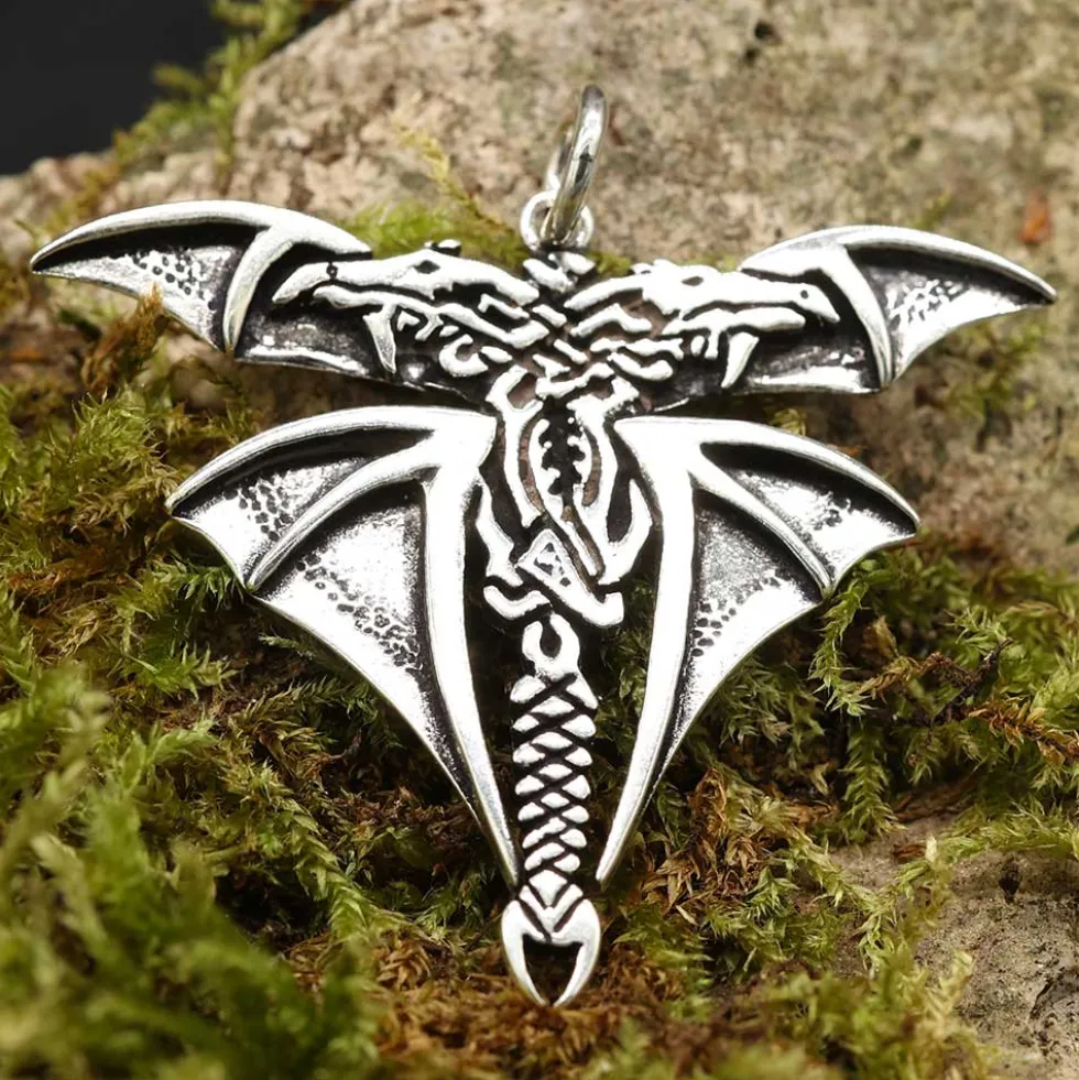 Drachen Schmuck Anhänger keltisch aus Silber 925/000