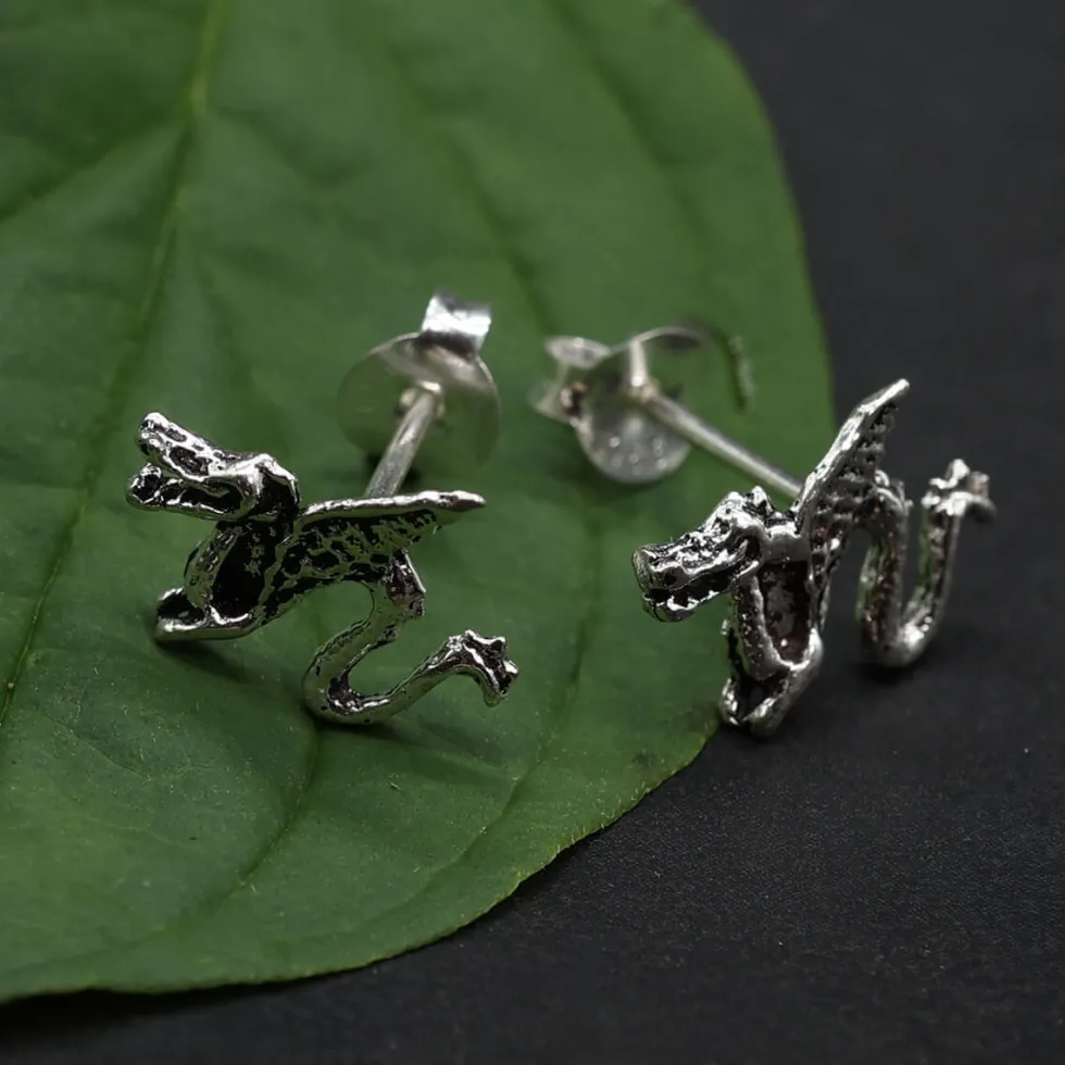 Drache Ohrstecker Schmuck 925 Silber Ohrschmuck