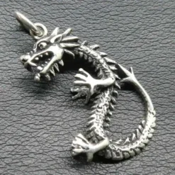 Drache Schmuck Anhänger aus Silber Knochen Drache