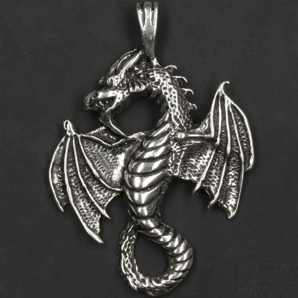 Drache Schmuck Anhänger Silber Luftdrache Kettenanhänger 925 Silber