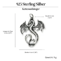 Drache Schmuck Anhänger Sterlingsilber