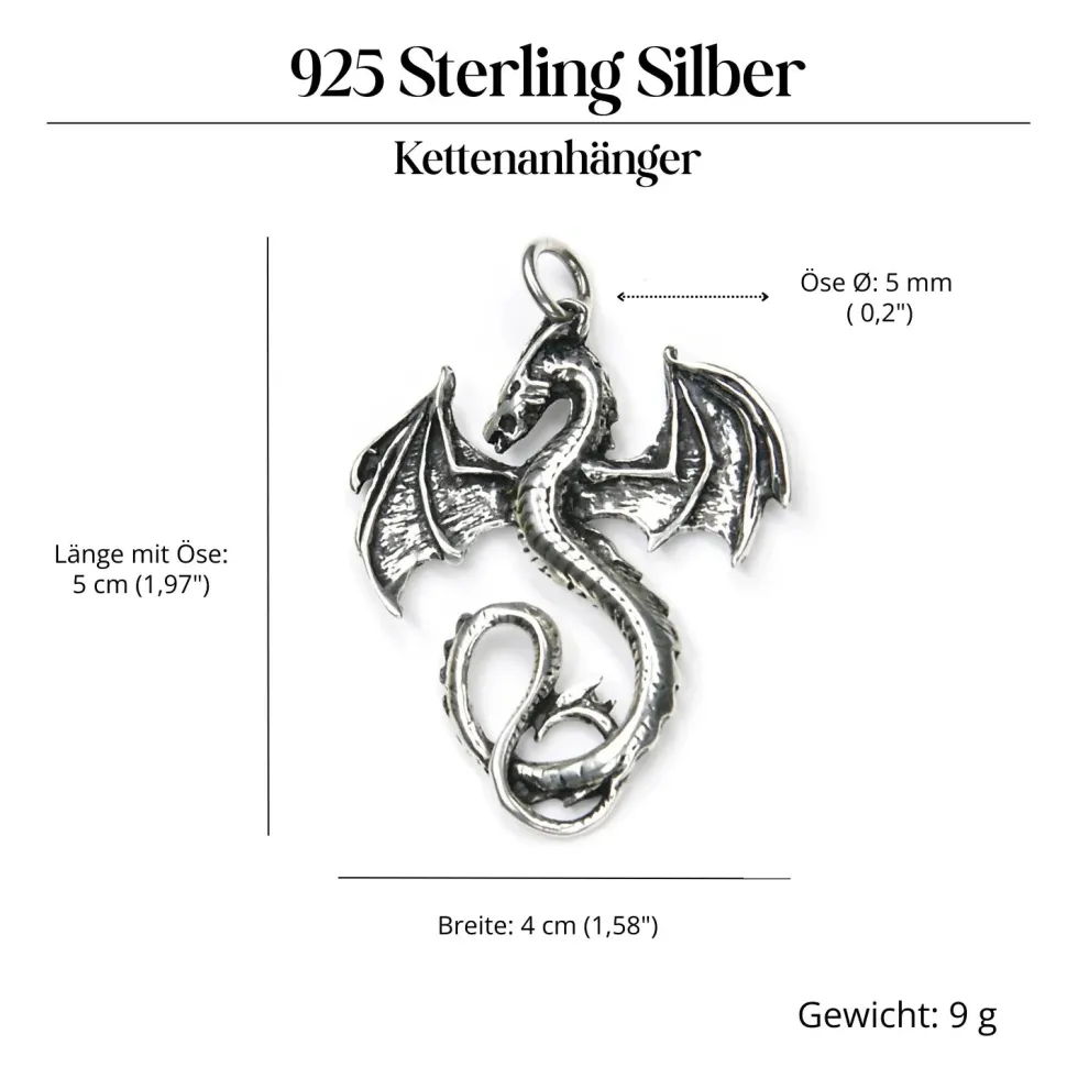 Drache Schmuck Anhänger Sterlingsilber