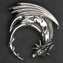 Drache Schmuck edler 925 Silber Kettenanhänger